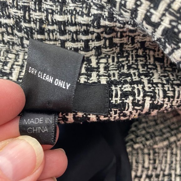 M.I.C. Studio Black White Silk Tweed Jacket Blazer Womens Size 14 - Picture 7 of 8